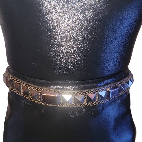 Brown Faux Snakeskin Look Belt - Picture 4 of 5